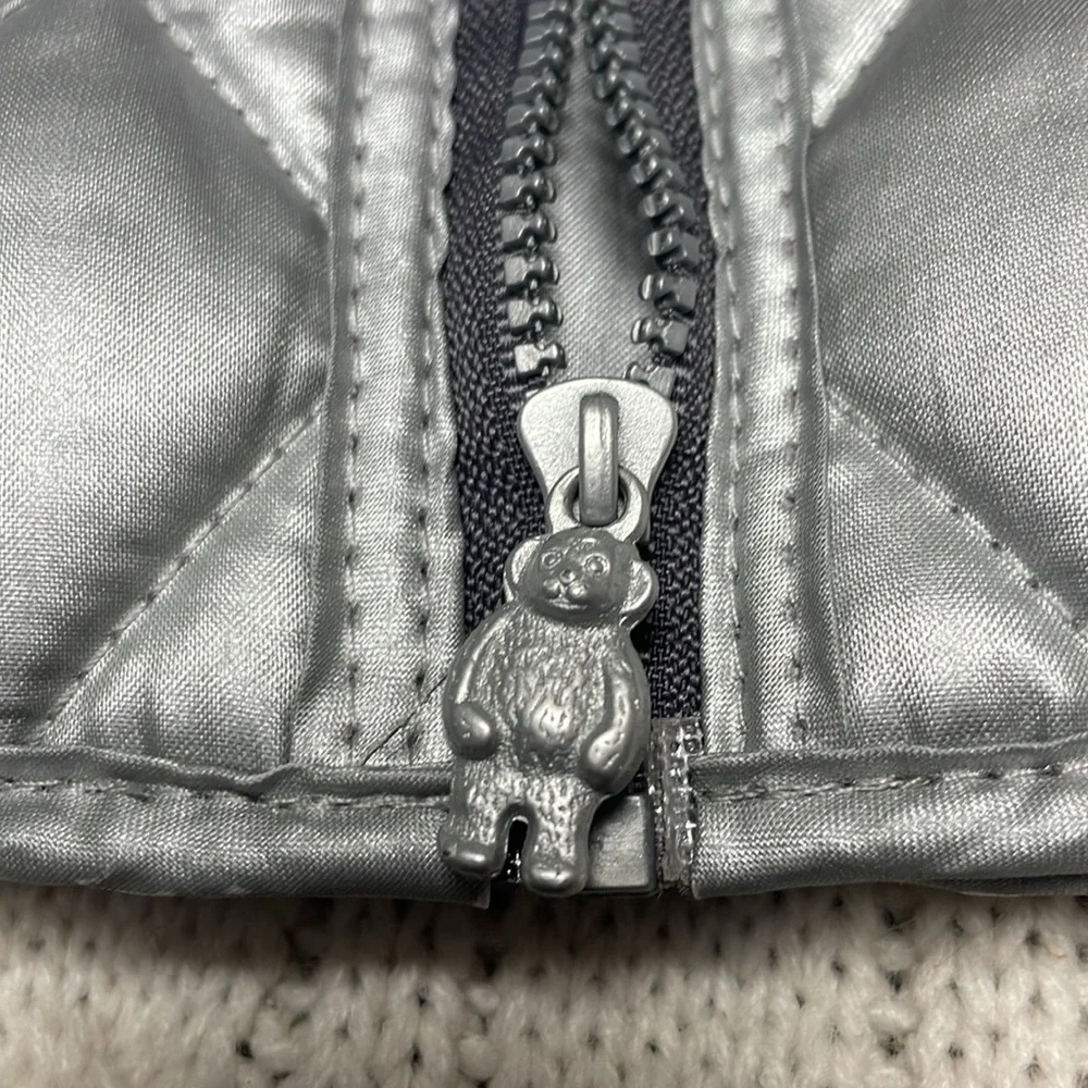Build a Bear black denim jeans & silver puffer vest chain/pocket detail- jeans - Picture 10 of 10